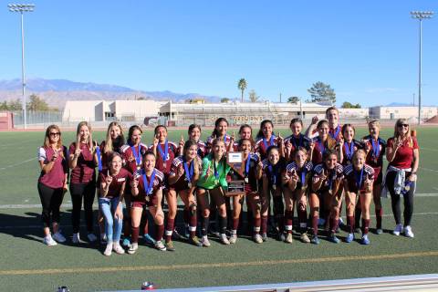 Danny Smyth/Pahrump Valley Times The Pahrump Valley girls soccer team won the 2021 Nevada 3A s ...