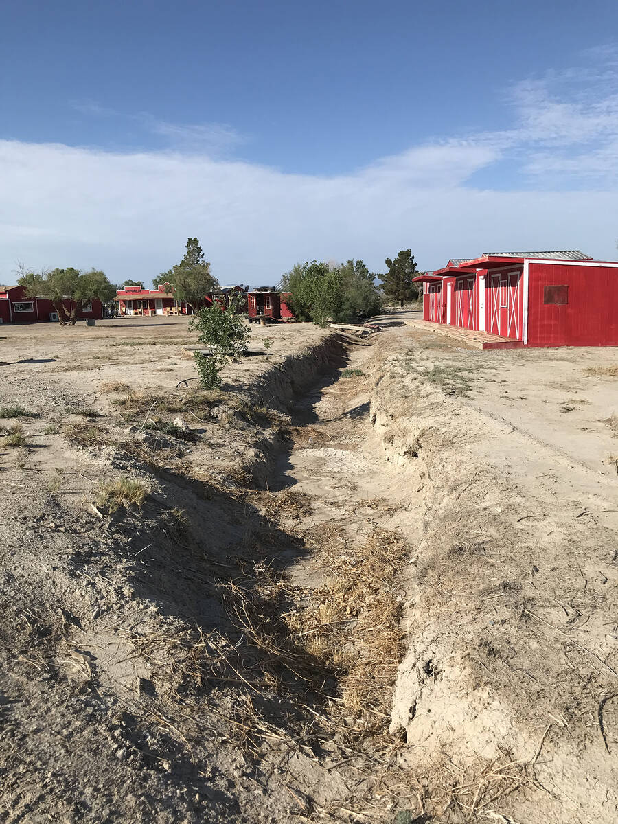 Robin Hebrock/Pahrump Valley Times This channel is completely dry although it once flowed with ...