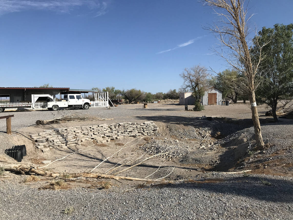 Robin Hebrock/Pahrump Valley Times An empty pond provides evidence of the lack of water at Patc ...