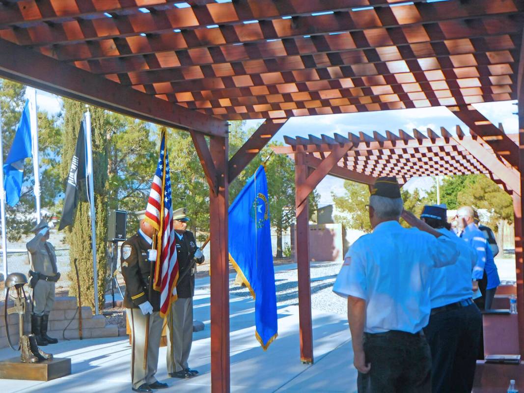 Robin Hebrock/Pahrump Valley Times Attendees are pictured saluting as the Nye County Sheriff's ...