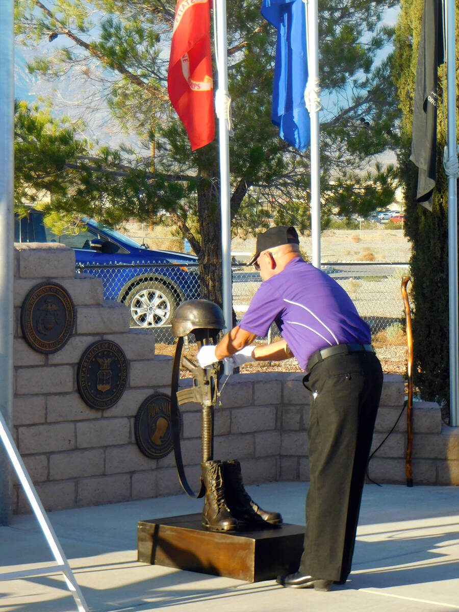 Robin Hebrock/Pahrump Valley Times Veteran Jerry Dumont, a member of the local Marine Corps Lea ...