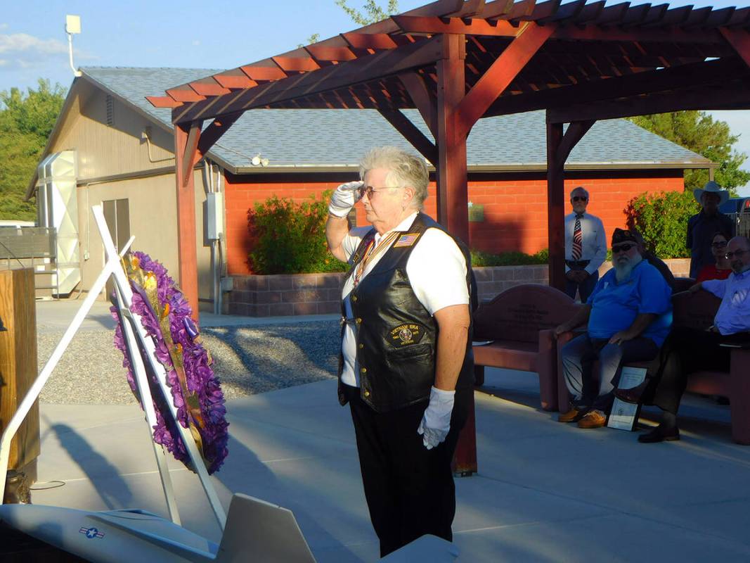 Robin Hebrock/Pahrump Valley Times The VFW Post #10054 hosted the Purple Heart Day Sundown Cere ...