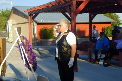 Robin Hebrock/Pahrump Valley Times The VFW Post #10054 hosted the Purple Heart Day Sundown Cere ...
