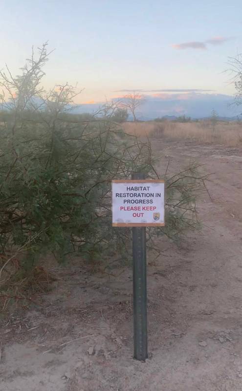 Special to the Pahrump Valley Times U.S. Fish and Wildlife staff recently put up this sign in r ...