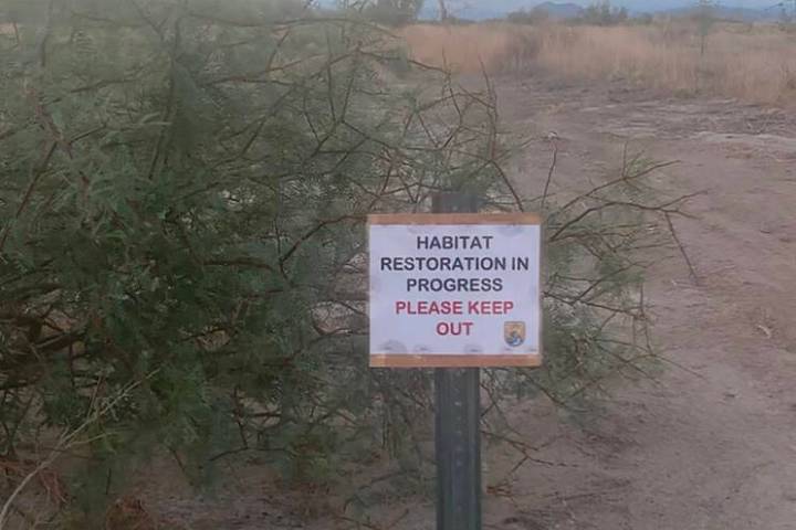 Special to the Pahrump Valley Times U.S. Fish and Wildlife staff recently put up this sign in r ...
