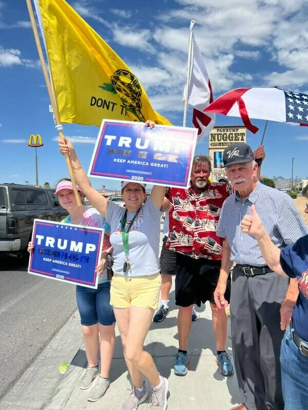 Yolanda Magley/Special to the Pahrump Valley Times Supporters of former President Donald Trump ...