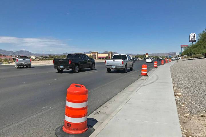 Robin Hebrock/Pahrump Valley Times The Highway 160 improvement project is nearly complete and f ...