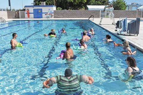 Daria Sokolova/Pahrump Valley Times Water aerobics class at the Petrack Park pool in Pahrump. ...