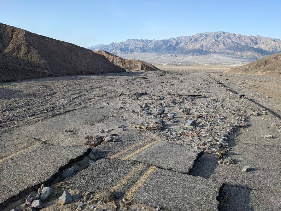 Richard Stephens/Special to the Pahrump Valley Times Mud Canyon suffered tremendous damage in t ...