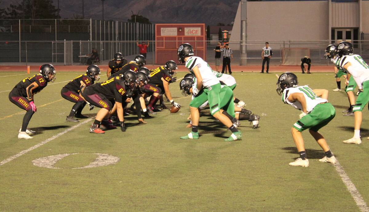 Danny Smyth/Pahrump Valley Times The Pahrump Valley Trojans got their first win of the season ...