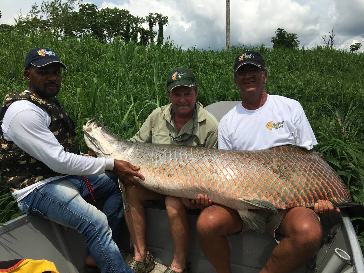 Special to the Pahrump Valley Times This Amazon Arapaima was caught on one of the fishing exper ...