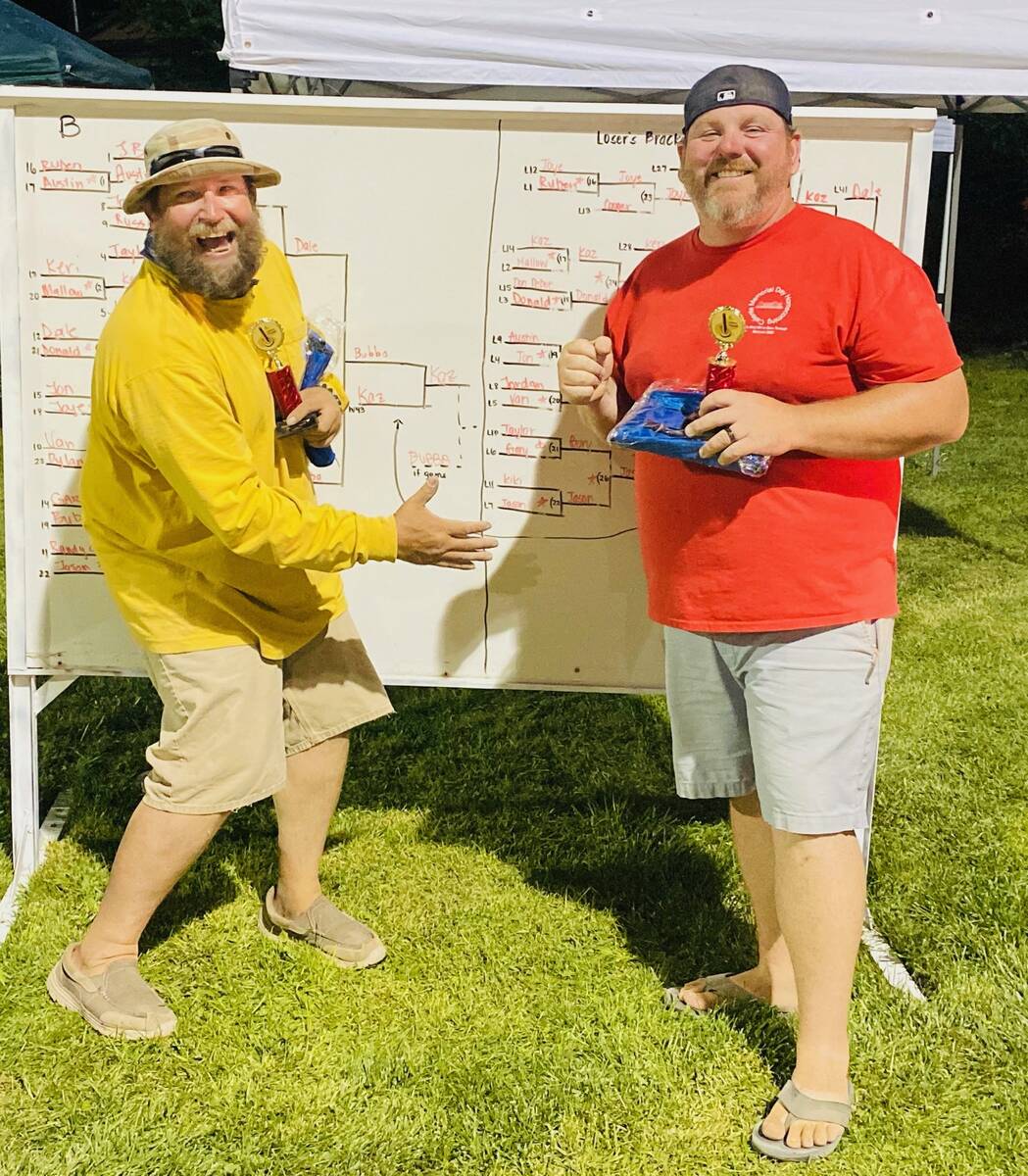 Special to the Pahrump Valley Times Bubba Baker (left) defeated Kaz Martin (right) to win the B ...