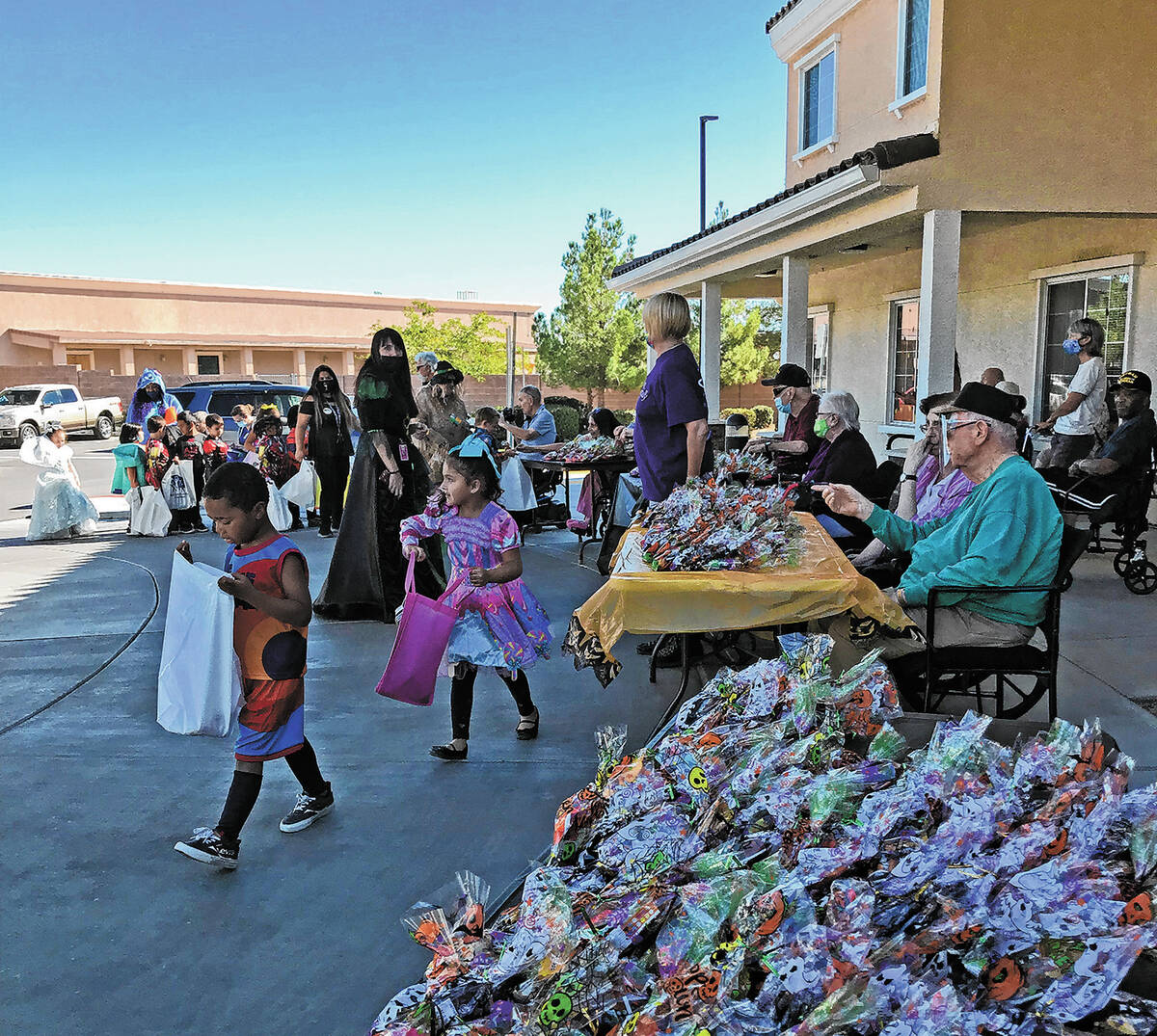 Robin Hebrock/Pahrump Valley Times file photo Trick-or-treaters dress in costumes outside Inspi ...