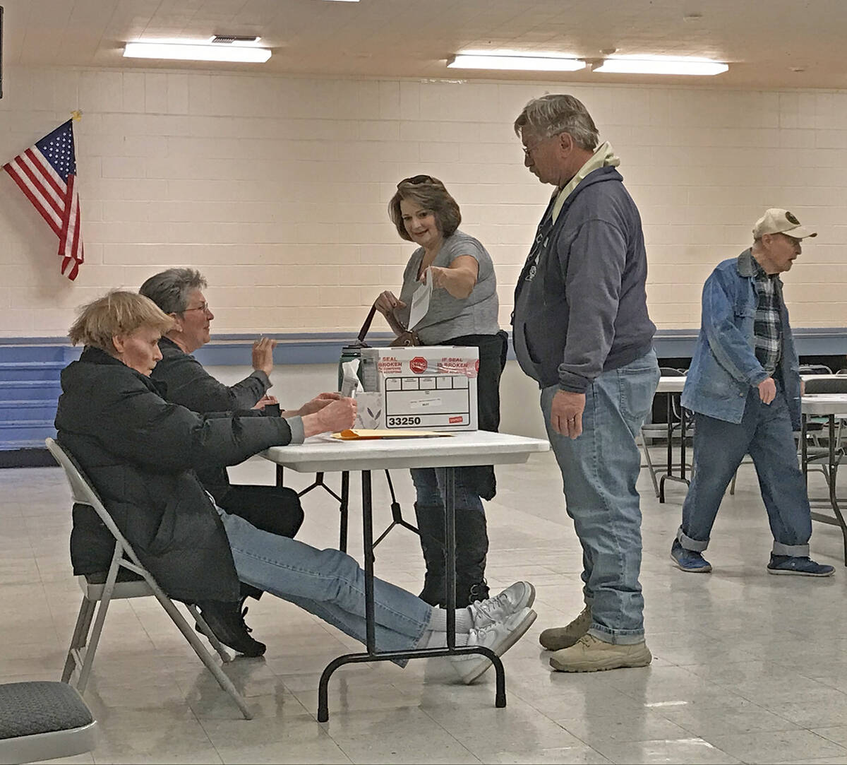 Robin Hebrock/Pahrump Valley Times file photo Nye County Democratic voters are shown placing th ...