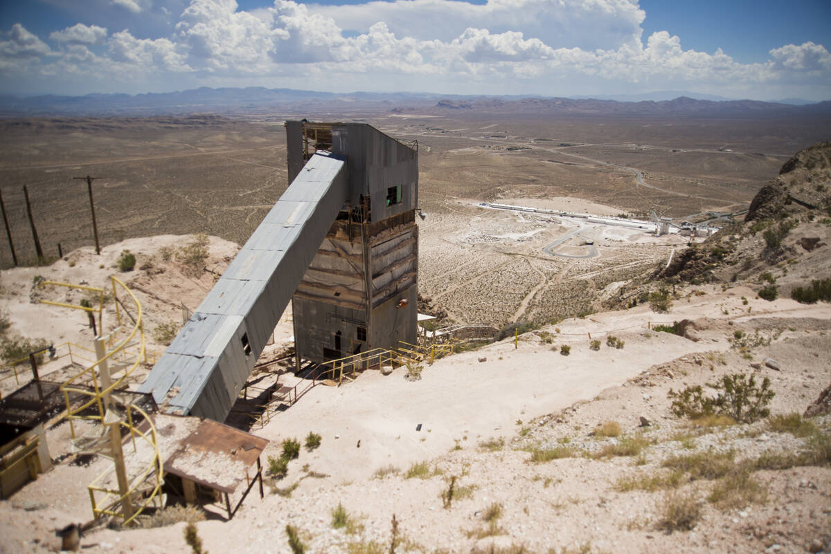 Old mining equipment is seen at the Blue Diamond Hill Gypsum mine near the town of Blue Diamond ...