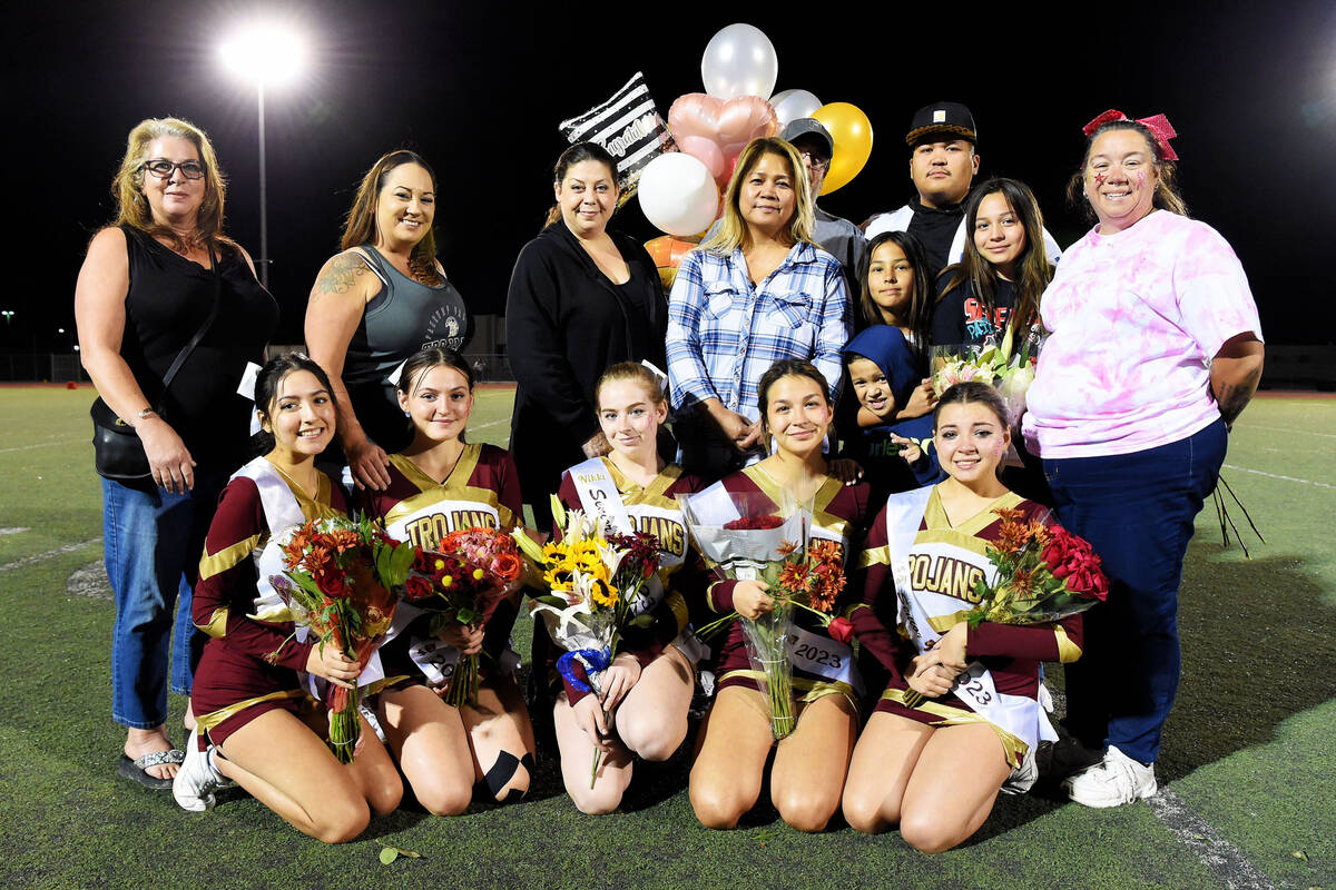 Peter Davis/Pahrump Valley Times The seniors of Pahrump Valley's cheer team were celebrated at ...