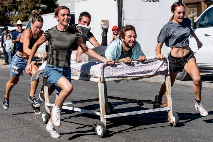 Richard Stephens/Special to the Pahrump Valley Times Three teams competed in the bed races, Bea ...