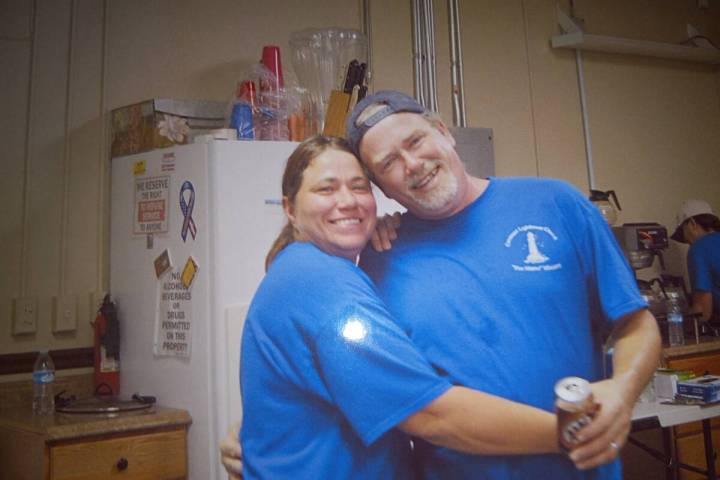 Special to the Pahrump Valley Times Kristy Finnegan (left) stands with her husband Jim who was ...