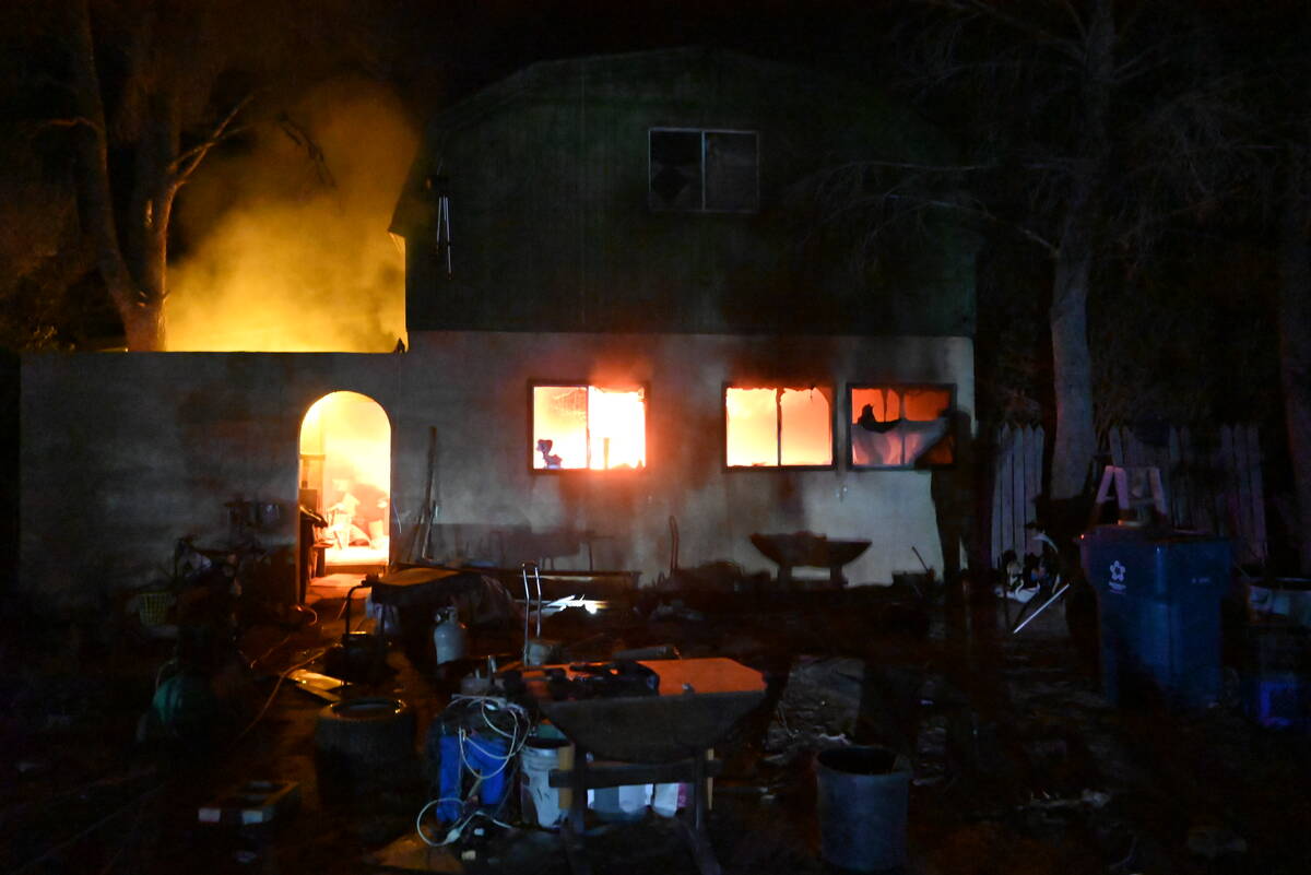 Special to the Pahrump Valley Times Crews battled a structure fire on Manse Road on Oct. 29. Th ...