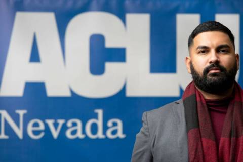 Athar Haseebullah, the new executive director of the ACLU of Nevada, at the agency's office in ...