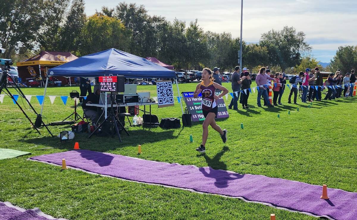 Danny Smyth/Pahrump Valley Times Sophomore Aurora Whitney finished her Nevada 3A state cross-c ...