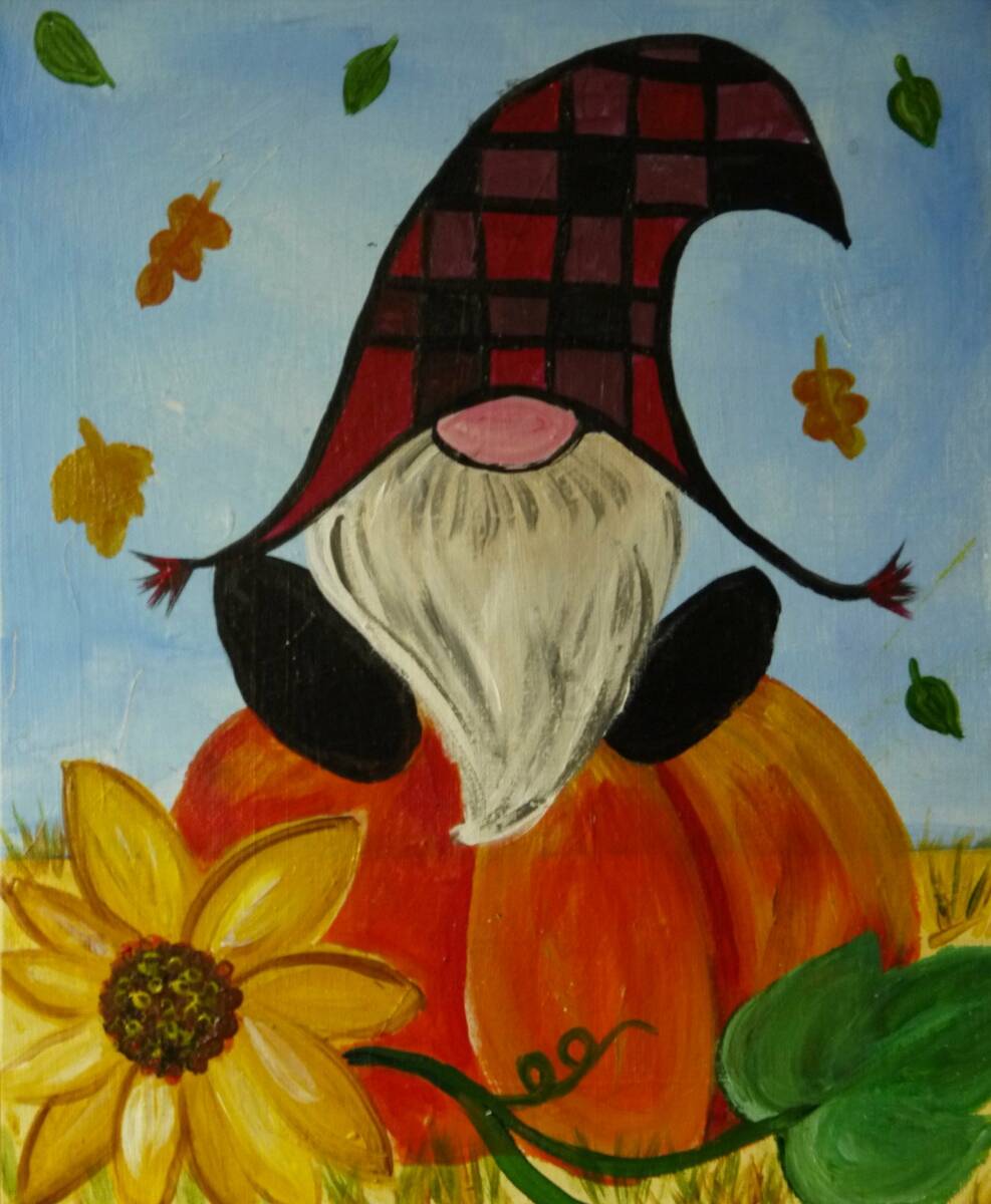 Special to the Pahrump Valley Times You can paint this adorable fall gnome on Saturday, Nov.12, ...