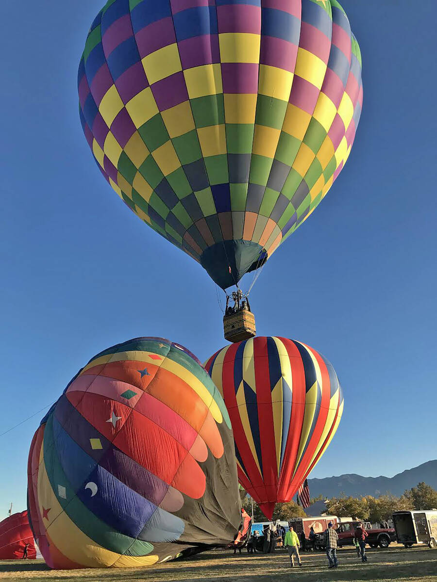 Robin Hebrock/Pahrump Valley Times The 9th Annual Pahrump Balloon Festival took over Petrack Pa ...