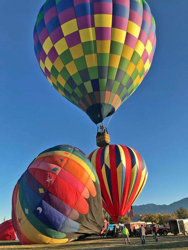 Robin Hebrock/Pahrump Valley Times The 9th Annual Pahrump Balloon Festival took over Petrack Pa ...