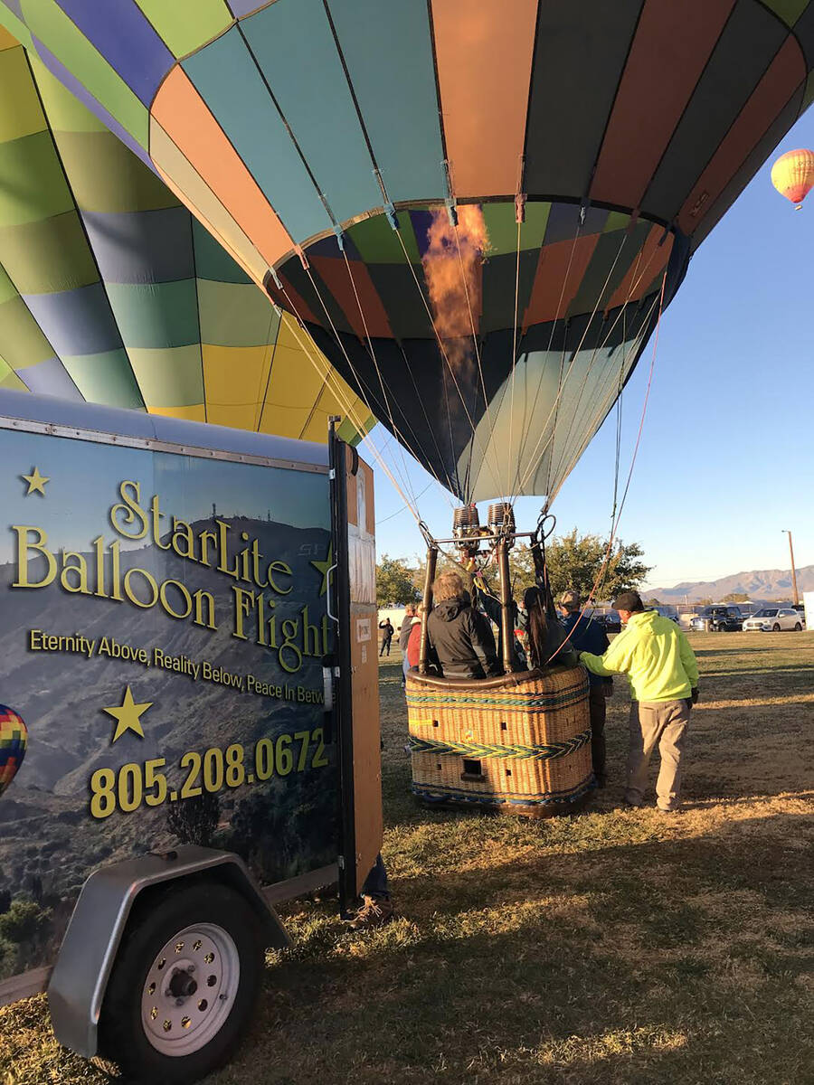 Robin Hebrock/Pahrump Valley Times Starlight Balloon Flights made a return trip to the valley f ...