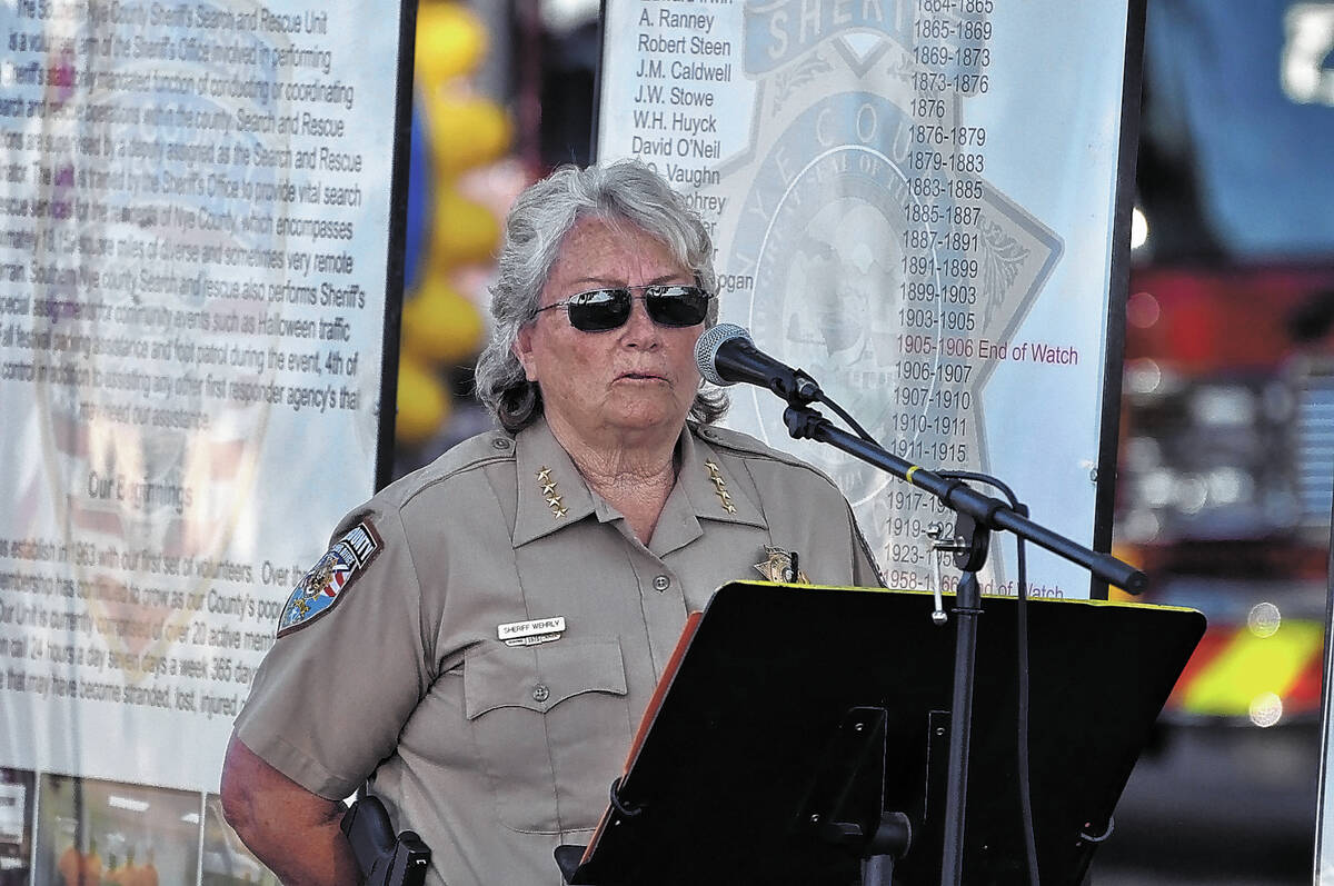 Horace Langford Jr./Pahrump Valley Times file photo Nye County Sheriff Sharon Wehrly as seen at ...