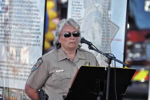 Horace Langford Jr./Pahrump Valley Times file photo Nye County Sheriff Sharon Wehrly as seen at ...