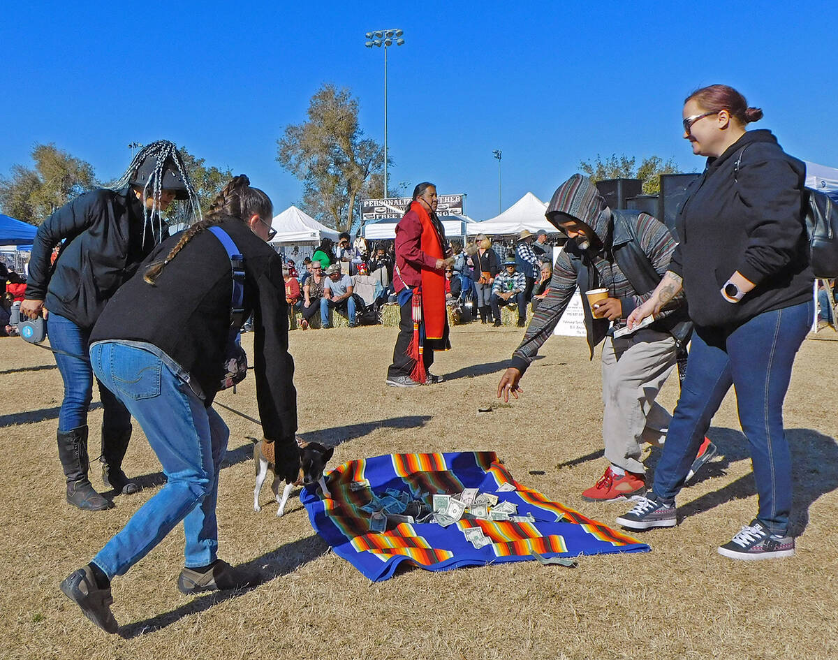 Robin Hebrock/Pahrump Valley Times The blanket dance is a traditional part of the Pahrump Socia ...