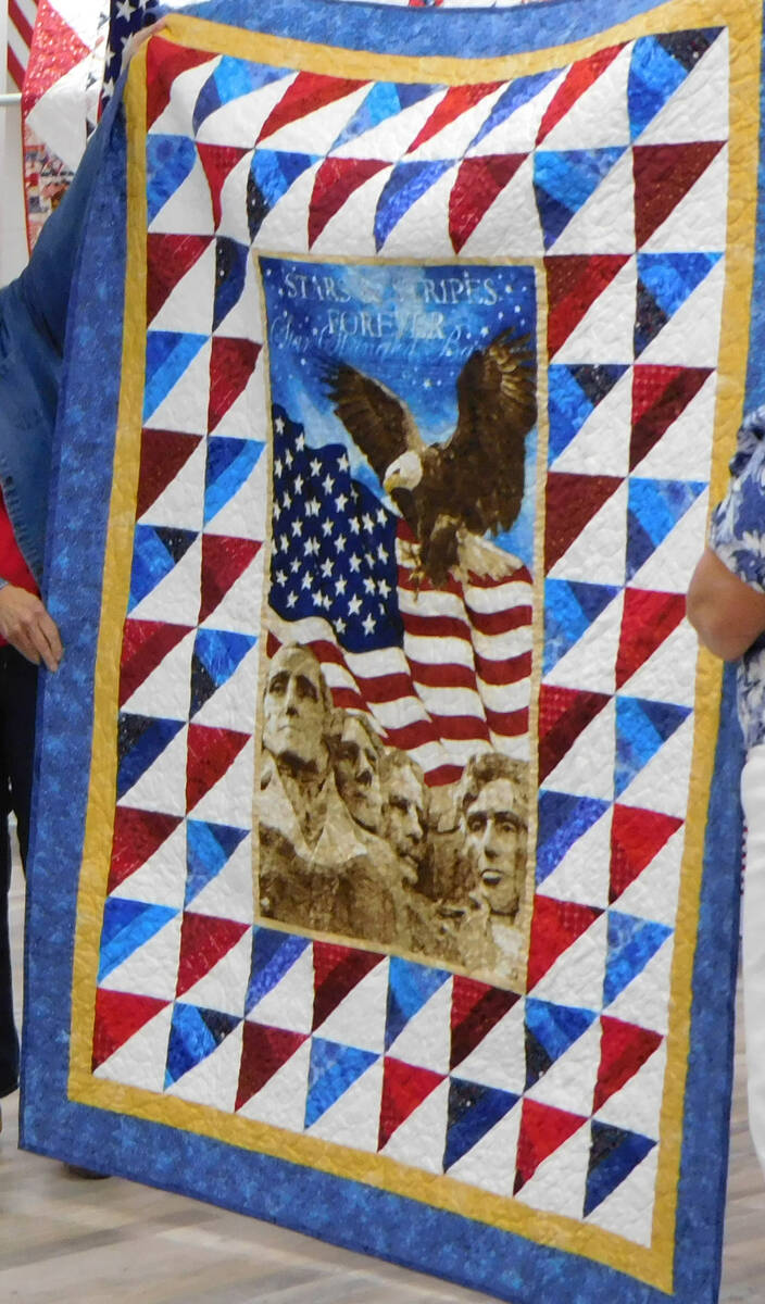 Robin Hebrock/Pahrump Valley Times Often featuring patriotic themes, the Quilts of Valor that a ...