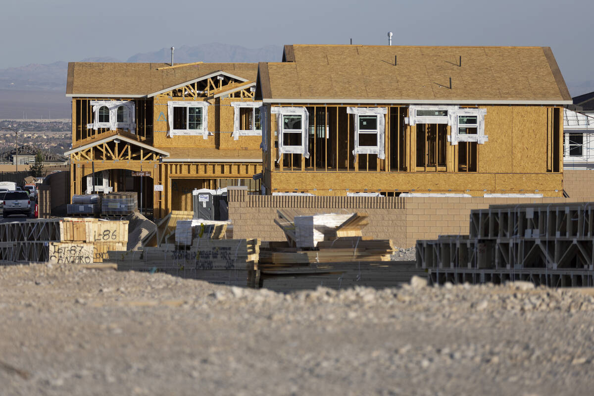 New home construction in the Skye Canyon Master Planned Community in Las Vegas is seen on Monda ...