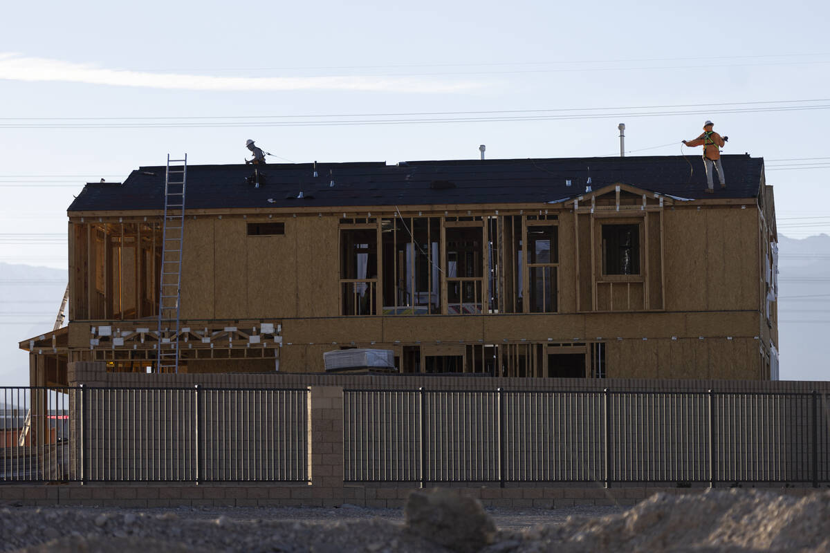 New home construction in the Skye Canyon Master Planned Community in Las Vegas is seen on Monda ...