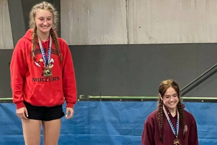 Special to Tonopah Times Senior Montana Strozzi (left) finished in first place for the 118-124 ...