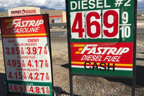 Robin Hebrock/Pahrump Valley Times A new Nye County Diesel Tax of 5-cents per gallon has been p ...