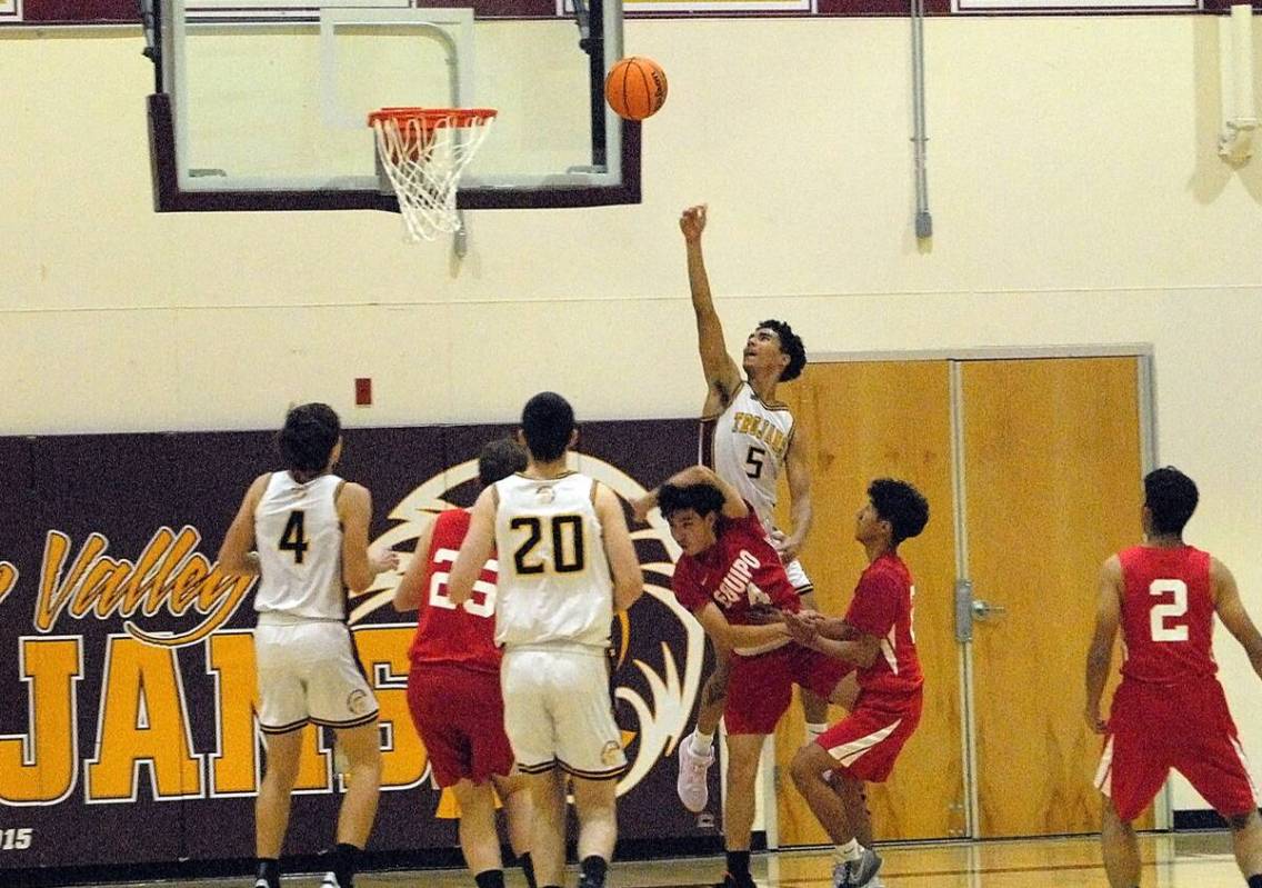 Horace Langford Jr./Special to Pahrump Valley Times Senior guard Makoa Batongbacal (5) shoots a ...