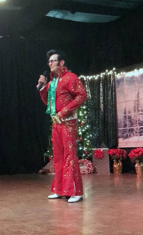 Robin Hebrock/Pahrump Valley Times Johnny V, Pahrump's own Elvis impersonator, is shown singing ...