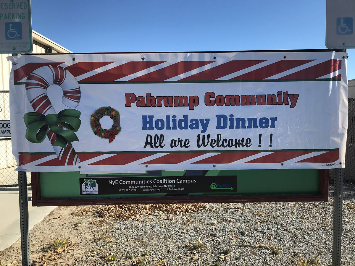 Robin Hebrock/Pahrump Valley Times The Pahrump Holiday Task Force hosts four community meals ea ...
