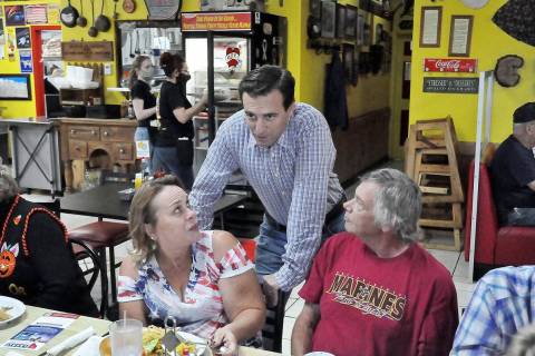 Horace Langford Jr./Pahrump Valley Times file photo Mom's Diner welcomed U.S. Senate candidate ...