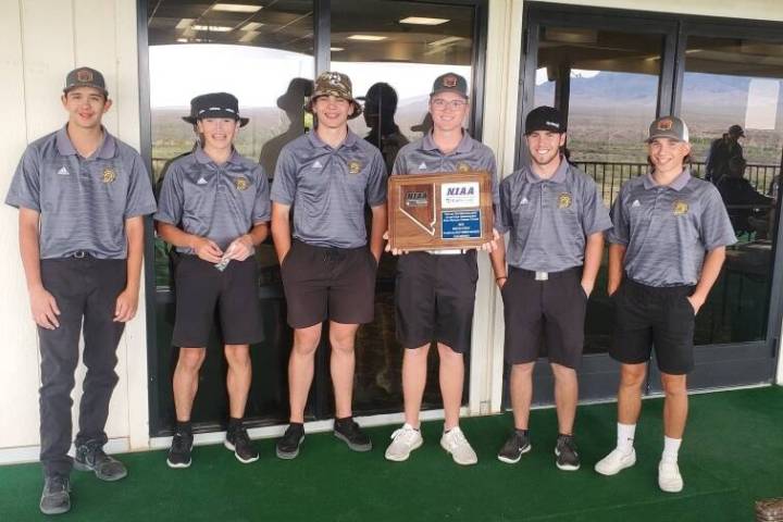 Bob Hopkins/Pahrump Valley Times The Pahrump Valley Trojans golf team won the Nevada 3A souther ...