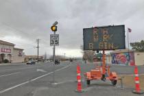 Robin Hebrock/Pahrump Valley Times Notification boards have been put up to announce that road w ...