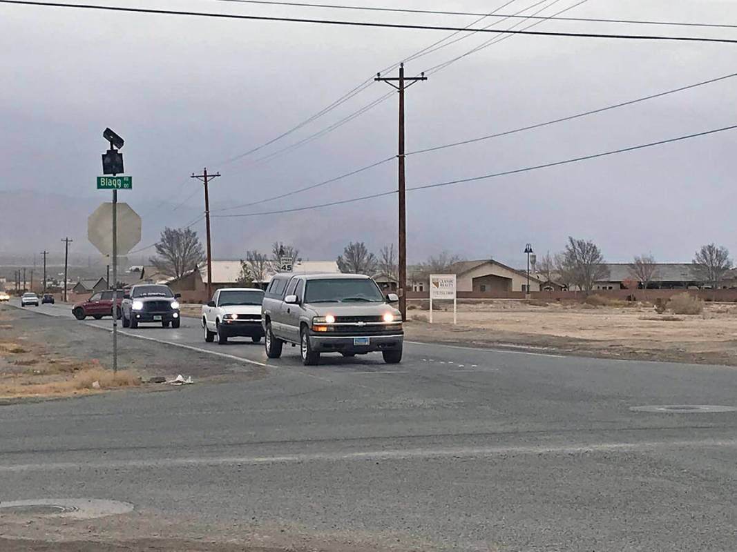 Robin Hebrock/Pahrump Valley Times Taken Monday, January 9, this photo shows the intersection o ...