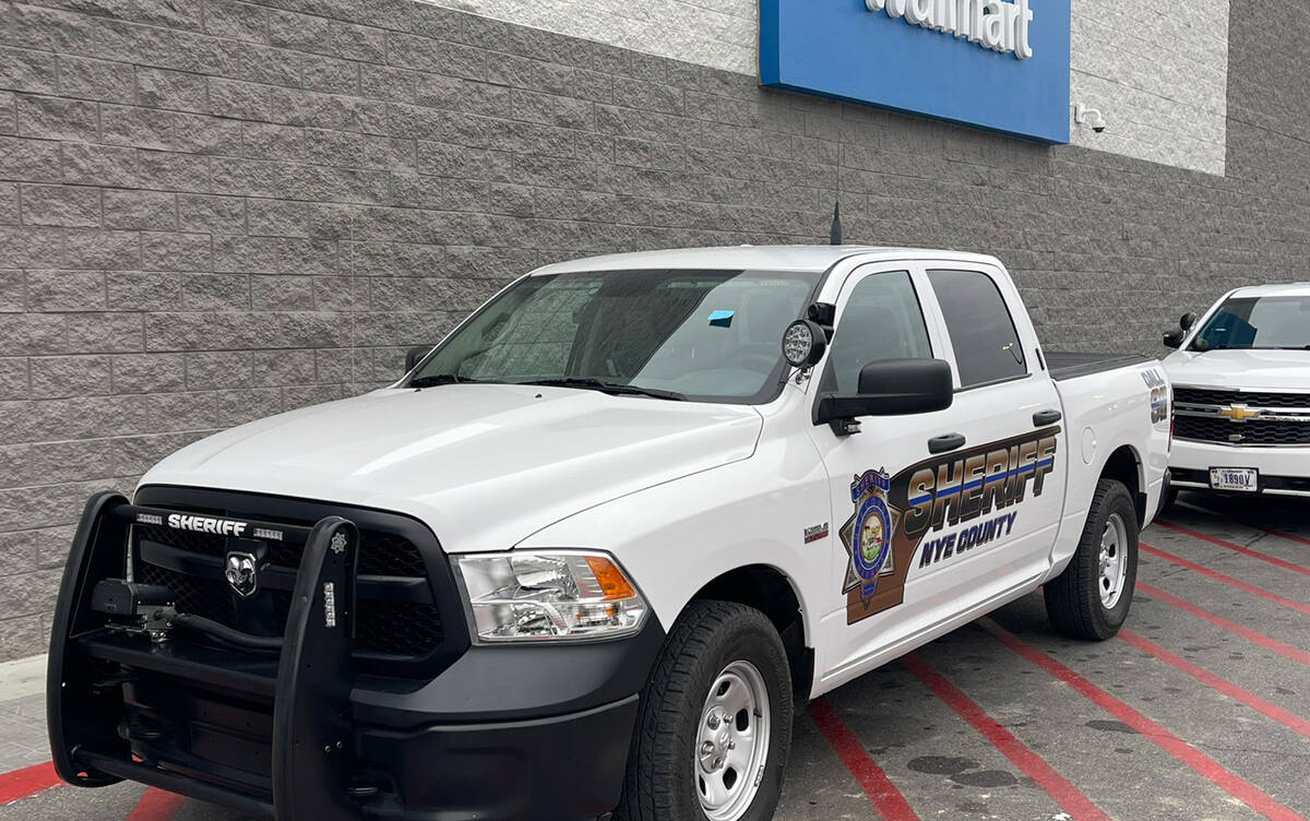 Special to the Pahrump Valley Times A Nye County Sheriff's Office patrol truck was parked in fr ...
