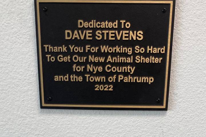 Special to the Pahrump Valley Times A new plaque hangs inside the main entrance at the Nye Coun ...