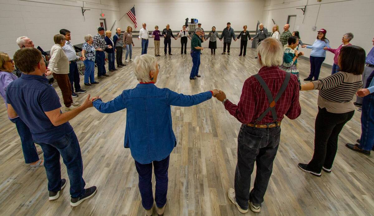 John Clausen/Special to the Pahrump Valley Times The Desert Squares is a 39-member square-danci ...