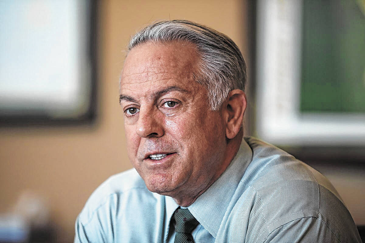 Clark County Sheriff Joe Lombardo speaks with the Review-Journal on Tuesday, Feb. 1, 2022 at La ...
