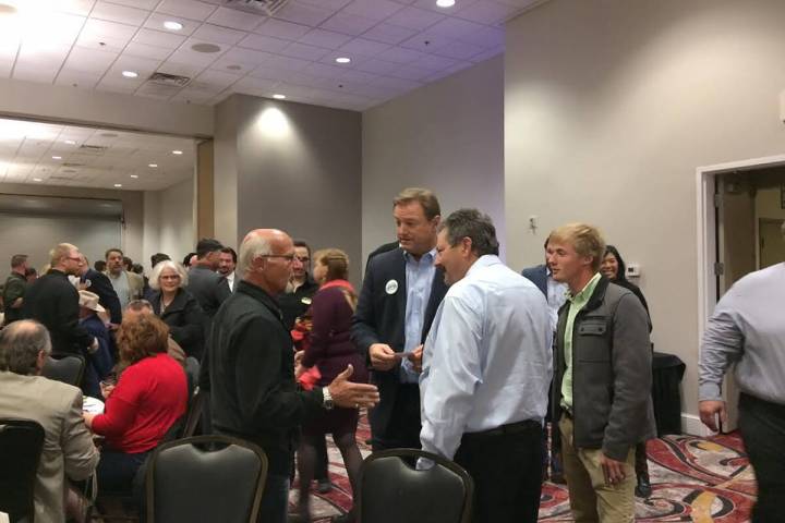 Robin Hebrock/Pahrump Valley Times This file photo shows former U.S. Senator Dean Heller speaki ...