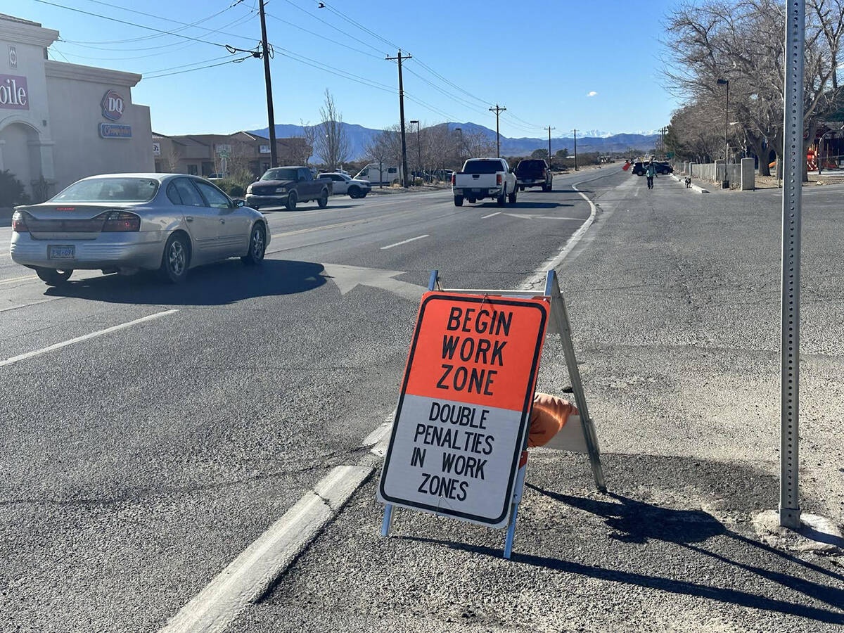 Special to the Pahrump Valley Times Construction has started on Basin Avenue from Highway 160 t ...
